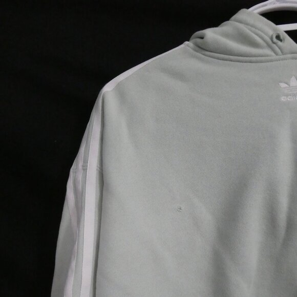 ADIDAS | large | Light Green Adidas Hoodie | White Stripes | Stitched Logo - Picture 4 of 16